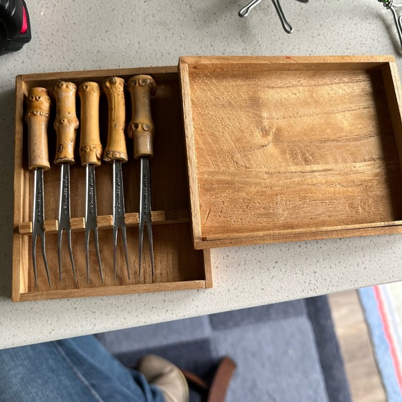 Vintage Bamboo Pickle Forks - Picture 5 of 9
